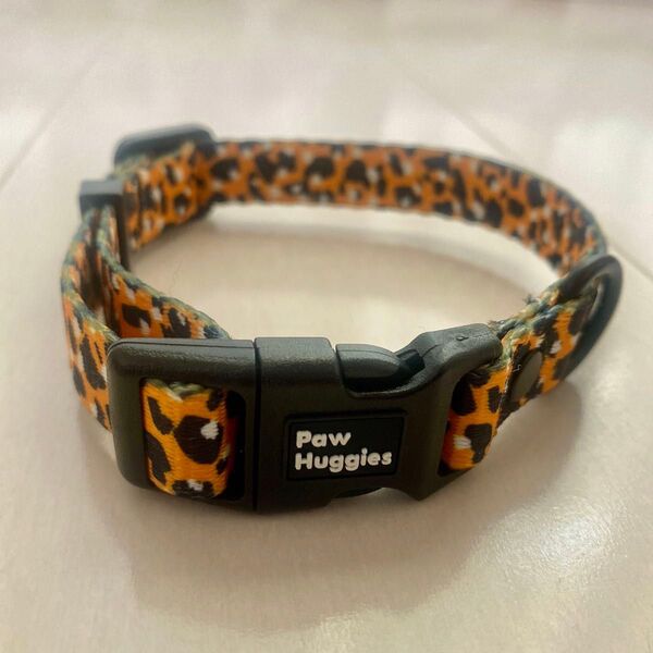 PawHuggies 犬用首輪 サイズS 小型犬用 調節可 レオパード柄 未使用品