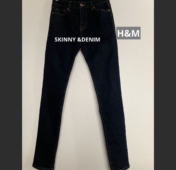 H&M スキニー ジーンズ デニムパンツ スリム ストレッチ コットン ジーパン 27/30サイズ メンズ 綿 ズボン ボトムス