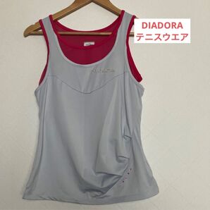 DIADORA テニスウエア ディアドラ ラインストーン Mサイズ 競技 メッシュ タンクトップ スポーツ ノースリーブ 運動