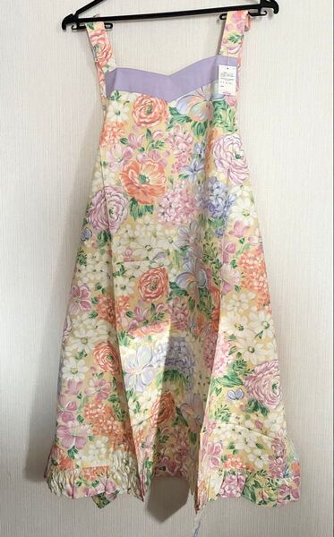 【未使用品】marie claire マリクレール 後ろ結び 花柄 エプロン