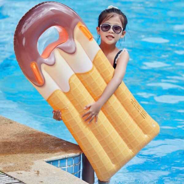 浮き輪 チョコアイス 持ち手付き サーフ フロート 海 プール 海水浴水遊び