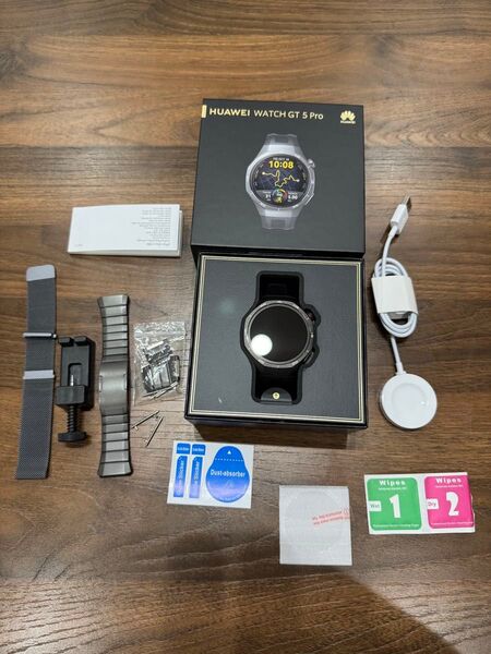 HUAWEI WATCH GT 5 Pro ブラック 本体 バンド フィルム セット