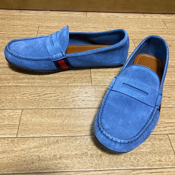 GUCCI ドライビング ローファー メンズ スウェード ブルー 27.5㎝ GUCCI ネイビー 青 スリッポン