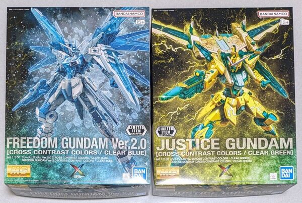 MG 1/100 フリーダムガンダム Ver.2.0 ジャスティスガンダム CROSS CONTRAST COLORS 新品未開封
