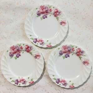 【未使用訳あり】NORITAKE プレート 皿 ケーキ皿 花柄 3枚セット デザート皿 エレガント のりたけお皿