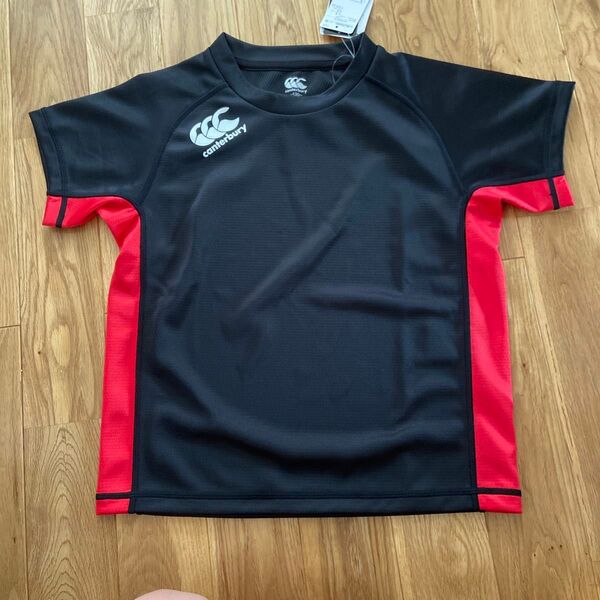 新品 canterbury カンタベリー ジュニア プラクティスTシャツ 130 ブラック キッズ 子供 ラグビー