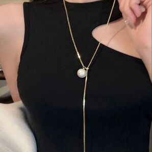 ロングネックレス ゴールド シンプル