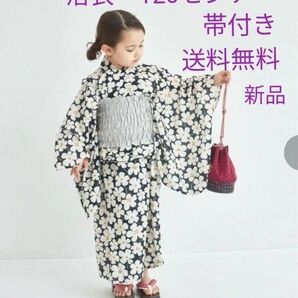 浴衣 120センチ 帯付き 新品 ワンピース使用 送料無料