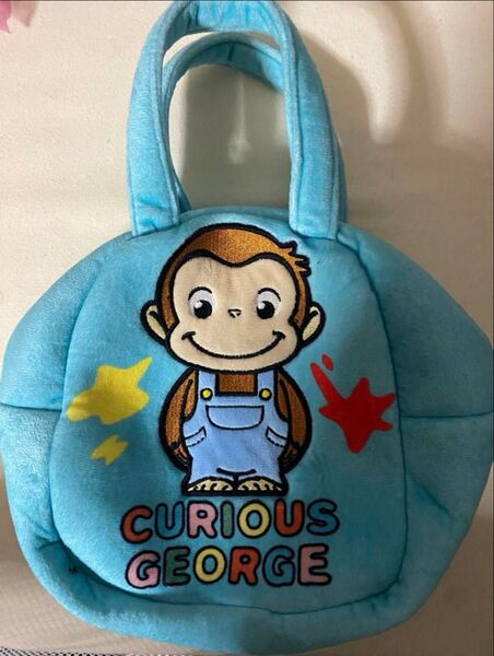 おさるのジョージ ハンドバッグ 青