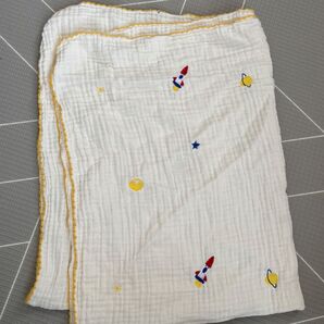 ベビー ガーゼケット ロケット柄 70 × 90 cm 3重ガーゼ 韓国イブル