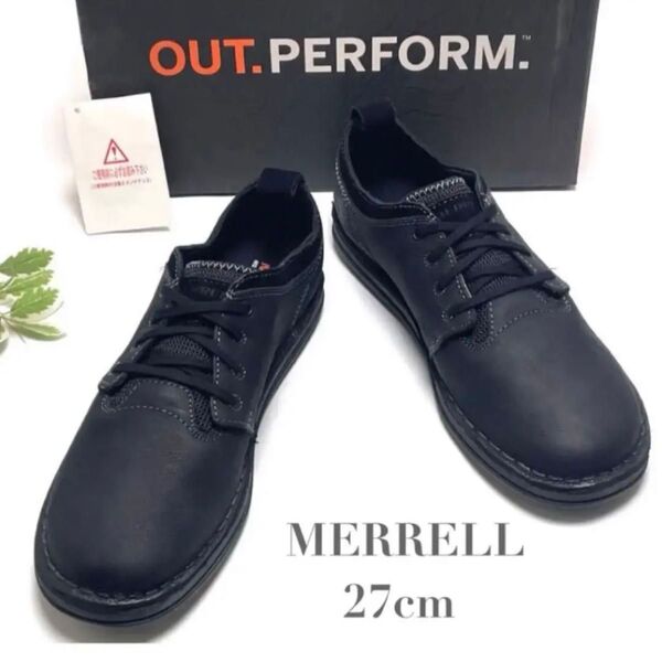MERRELL メレル バスク ソル レザー スニーカー 靴 シューズ ブラック 黒 27cm メンズ J23483 軽量