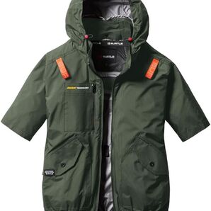 バートル AC2076 半袖ブルゾン エアークラフト②サイドファン 空調服14.ミルスグリーン XLサイズ