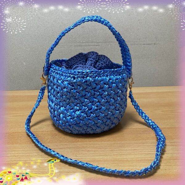 巾着ポーチ ビニール紐 ハンドメイド