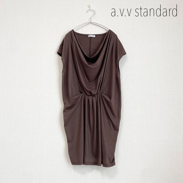 a.v.v standard フレンチスリーブドレープワンピース カットソー
