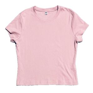 ユニクロ クルーネックTシャツ ピンク