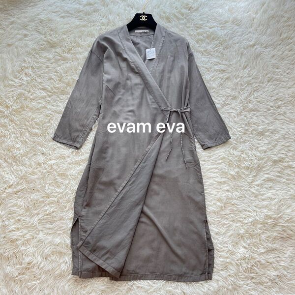 【タグ付き】evam eva カシュクールワンピース コットン シルク