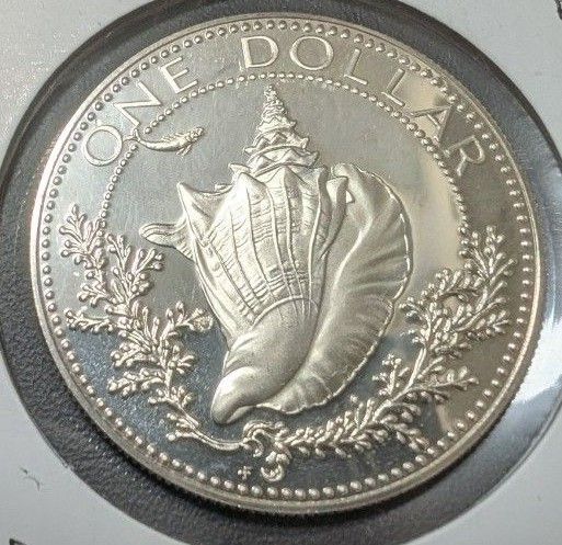 1974 バハマ 1ドル プルーフ 銀貨 エリザベス2世 銀貨 古銭 硬貨 コイン 外国古銭