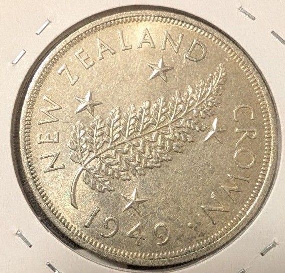 英国 1949 クラウン ジョージ6世 古銭 銀貨 銀 シルバー 硬貨 アンティーク シルバー 外国コイン ニュージーランド