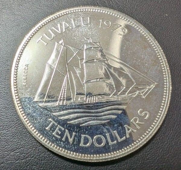 ツバル 1979年 最初の独立記念日 レベッカ 10ドルプルーフ銀貨 銀貨 コイン 硬貨 古銭 大型銀貨