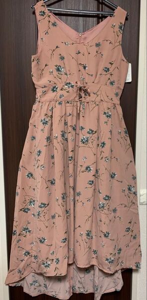 花柄ワンピース ピンク ノースリーブ サイズL