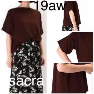 19aw◆sacra サクラ◆ハイゲージ カットソー ボートネック プルオーバー