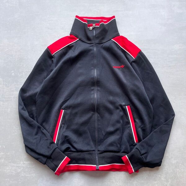 【激レア】70s adidas トラックジャケット ヴィンテージ 西ドイツ 赤黒 デサント 赤