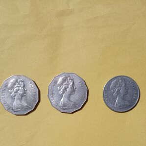 フィジー 硬貨 3枚セット エリザベス2世 1975年 1976年 1969年
