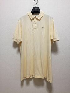 70's 80's フランスラコステ フレンチラコステ CHEMISE LACOSTE ヴィンテージ ポロシャツ 鹿の子地 ポロシャツ フランス製 7 薄い黄色