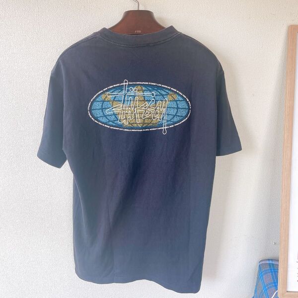 90s USA製 Stussy ステューシー シングルステッチ Tシャツ Lサイズ ビンテージ 黒 Tシャツ 半袖Tシャツ