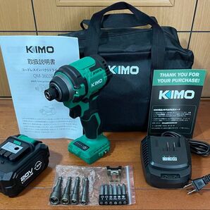 KIMO 電動インパクトドライバー セット 20V 4.0Ahバッテリー 200Nm 高回転 4モード 【新品・動作確認済】