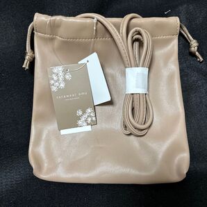 terawear emu 巾着バッグ ベージュ 未使用