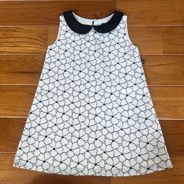 美品 アニエスベー ワンピース ノースリーブ 花柄 agnes b キッズ ホワイト白 4歳 4ans 100-110cm