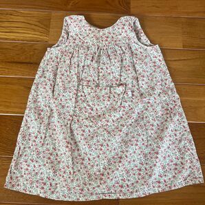 アニエスベー ワンピース キッズ 花柄 ノースリーブ agnes b 2歳 2ans 85-95cm 綿100%