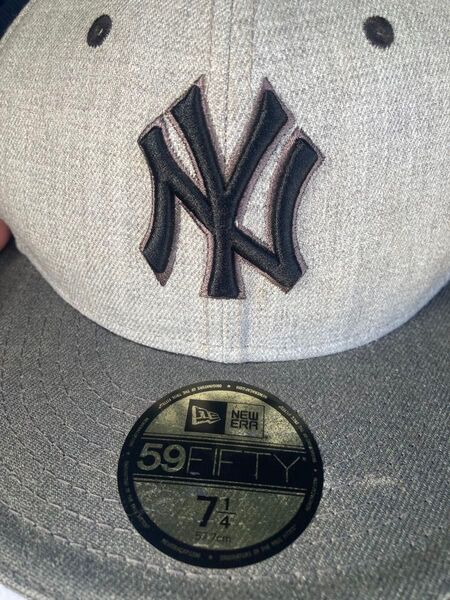 ニューエラ ヤンキース グレー ユーズド 59FIFTY ニューヨーク ERA キャップ