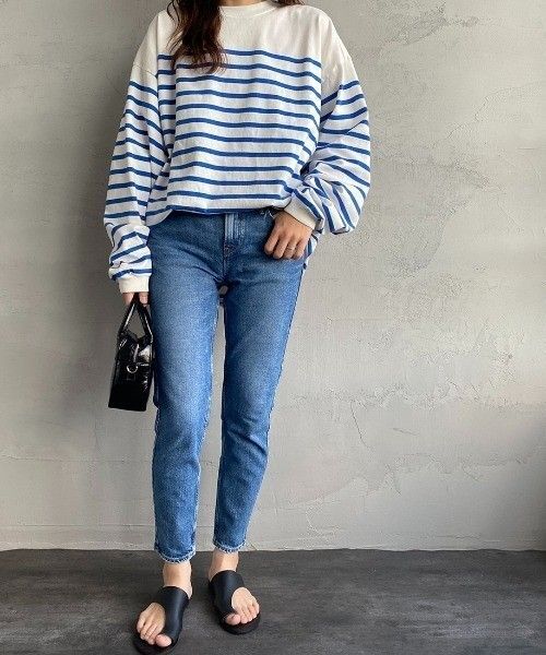 upper hights THE STELLA スキニーボーイフレンドデニム 日本製 23 ヴィンテージ加工 オールシーズン