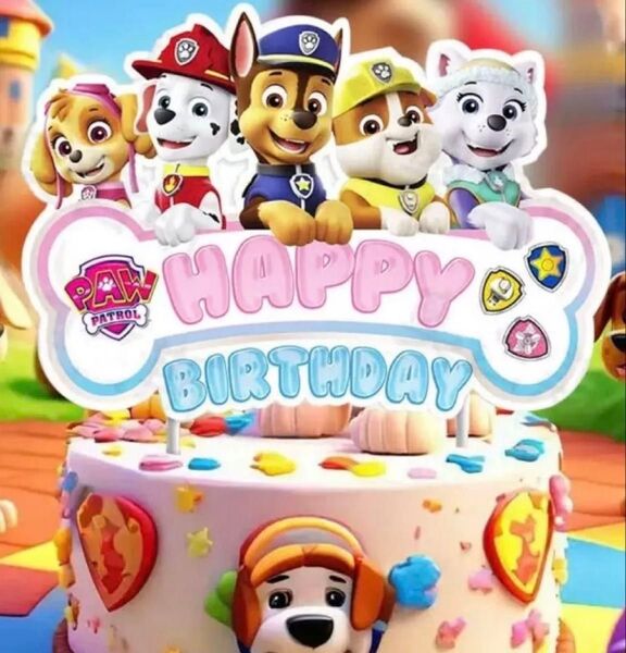 お誕生日 パウパトロール ケーキトッパー