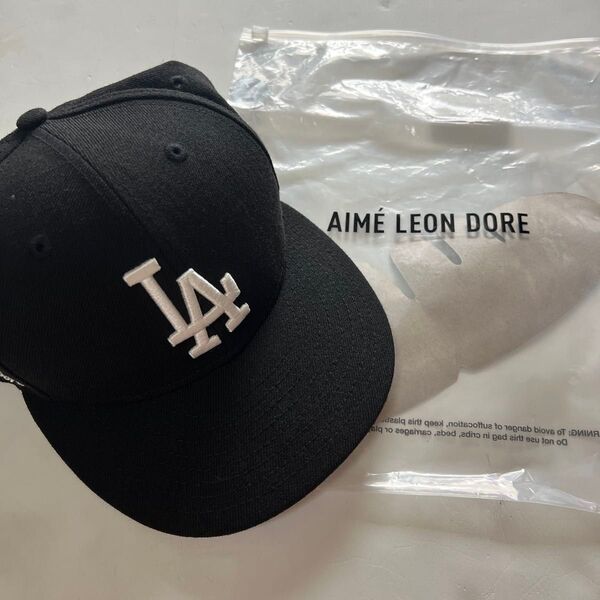 aime leon dore new era dodgers hat black 59fifty 7 5/8 ドジャース 黒
