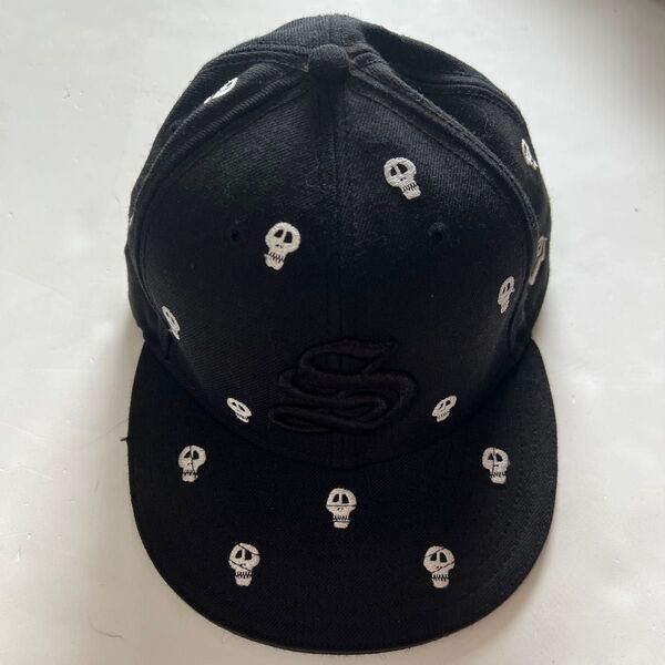 stussy OLD new era hat スカル ニューエラ キャップ 帽子 黒 7 3/4