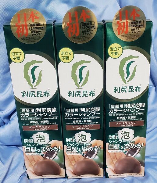 利尻昆布 炭酸カラーシャンプー ダークブラウン 3本 新品