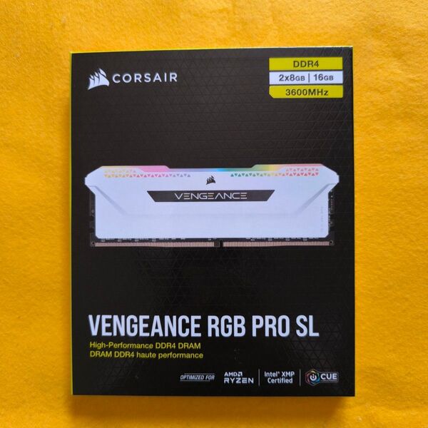 【中古】Corsair VENGEANCE DDR4メモリ 3600MHz 8GB×2枚 (16GB) LEDタイプ RAM