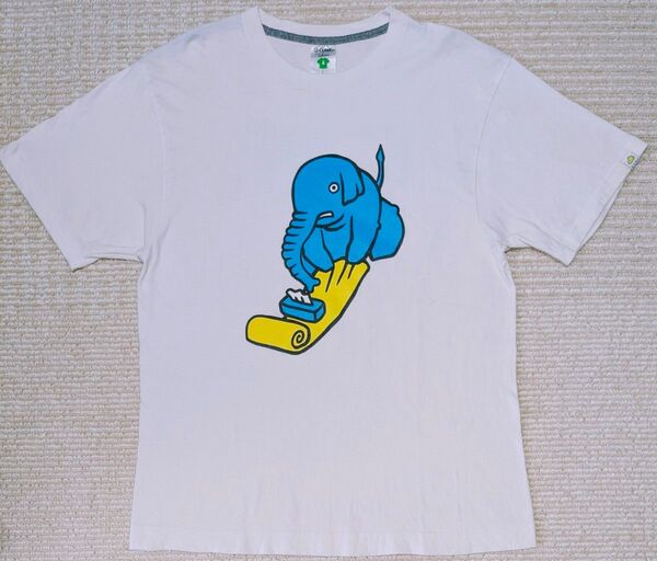CUNE キューン S/S Tee 象とティッシュ 半袖Tシャツ L ホワイト 白 メンズ レディース 完売品