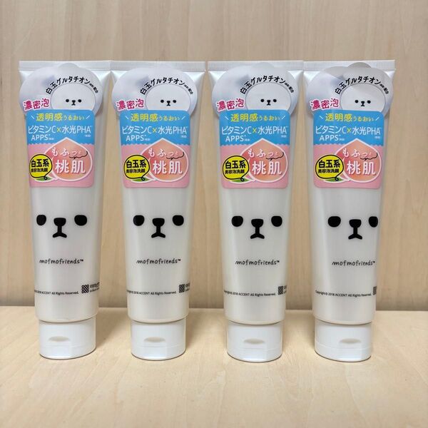 モフモフレンズ 美容液洗顔フォーム 洗顔料 白玉系 桃の香り 120g 4本