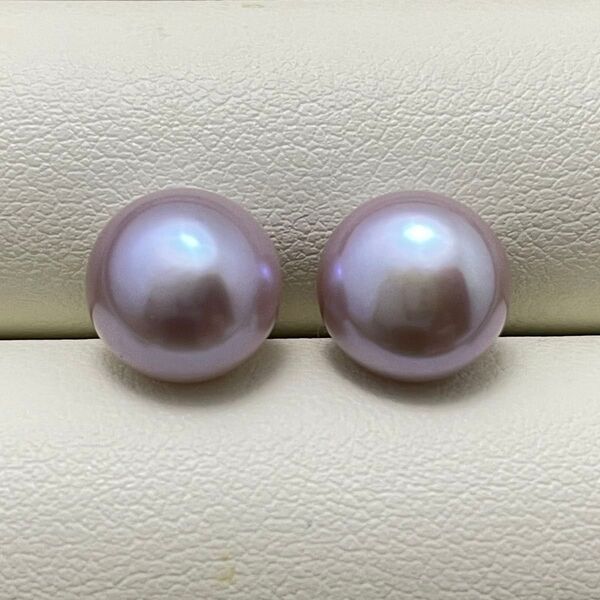 新品 パープル系淡水パールピアス【silver925】アレルギー対応冠婚葬祭9mm大粒