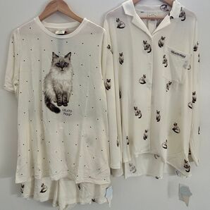 ジェラートピケ cat 猫 セットアップ ルームウェア 長袖 半袖 ショートパンツ ラグドール