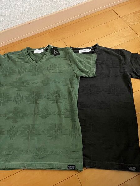 半袖Tシャツ カットソー メンズM AZUL2枚セット 新品未使用 送料無料 Vネック