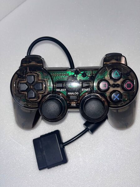 PS2 プレイステーション クリアブラック スケルトン コントローラー 【新品未使用品】