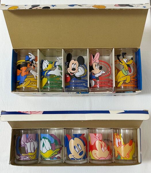 非売品 ディズニーグラス コップ 大小10個セット 第一生命 ミッキーミニー ドナルドダック デイジーダック プルート グーフィー