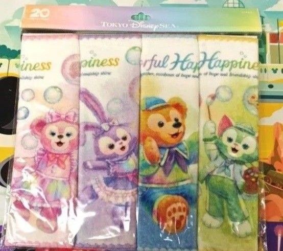 ディズニー ダッフィー &フレンズ カラフルハピネス 20周年 ミニタオルセット