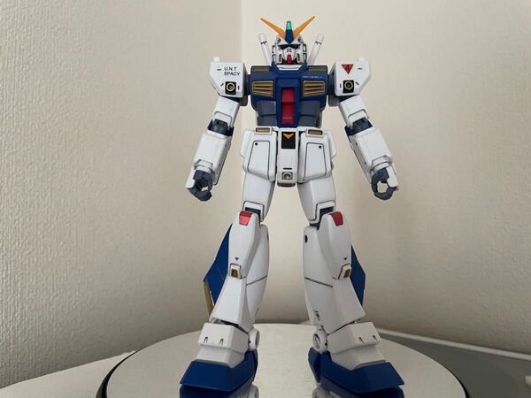 値下げ MG ガンダムNT-1 Ver.1(旧)完成品 墨入れ/一部塗装 つや消し フェイス改造済 付属パーツ大体あり ジャンク品