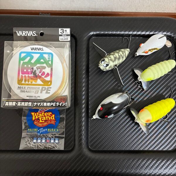 ナマズルアー未使用希少スミスフロッグ タイニーポトフスミスキャタピー どんぐりマウス スナップPEラインセット